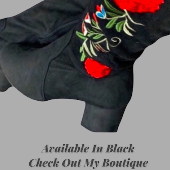 🛑🆕Embroidered Vegan Suede Over-the-Knee Boot - Picture 5 of 7